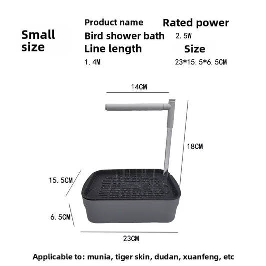 Bird Daily Use Bathtub for Health Bird Shower Basin for Tabletop Parrots Bathing Parrot Bath Automatically Circulates Bird Bath